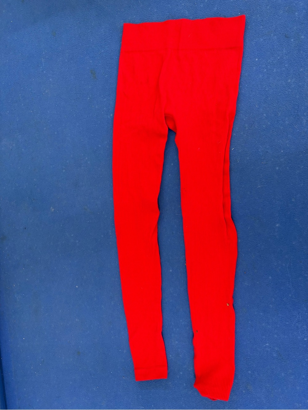 Red Ribbed Leggings